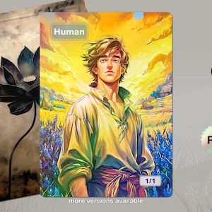Foil Human Token MTG (1/1 White)