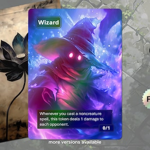 Foil Wizard Token (Black 0/1) MTG