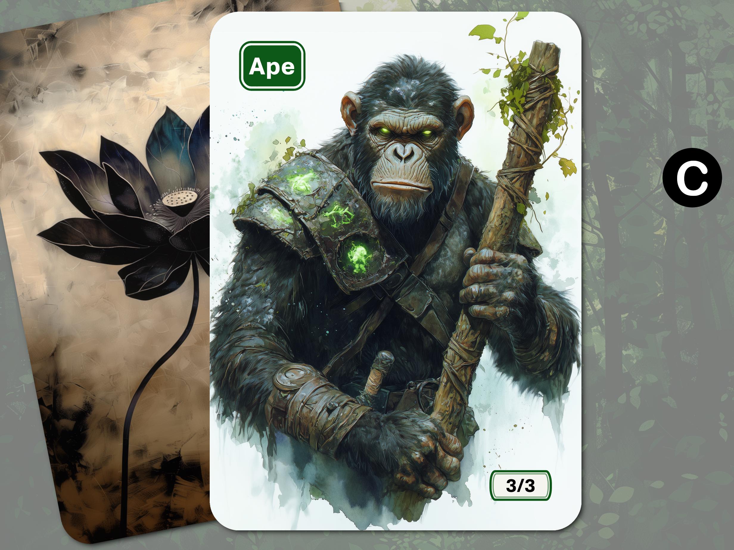Ape Token MTG (green 3/3) - Etsy