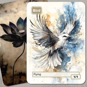 Ficha de pájaro MTG (blanca 1/1 voladora)