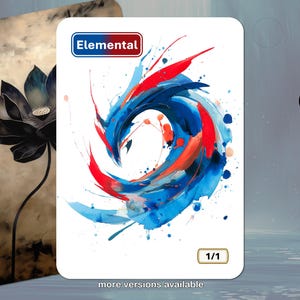 Elemental Token MTG (1/1 blauw-rood)
