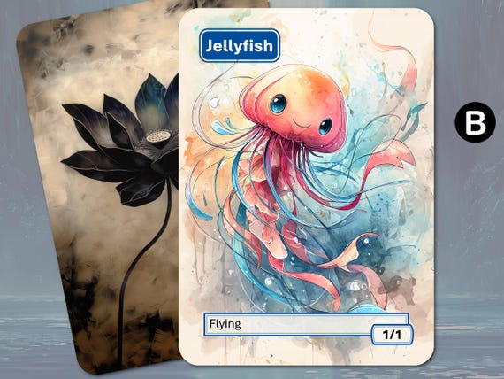 Jellyfish Token MTG (from Cynette, Jelly Drover) - Etsy