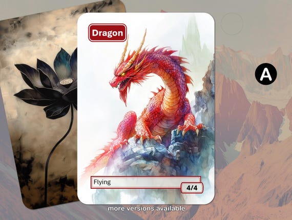 ドラゴントークン MTG (4/4 飛行) - Etsy 日本