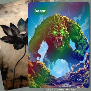Foil Bestia Token MTG (3/3 Verde)