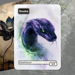 Pedina Serpente MTG (Nero 1/1 Tocco Letale)