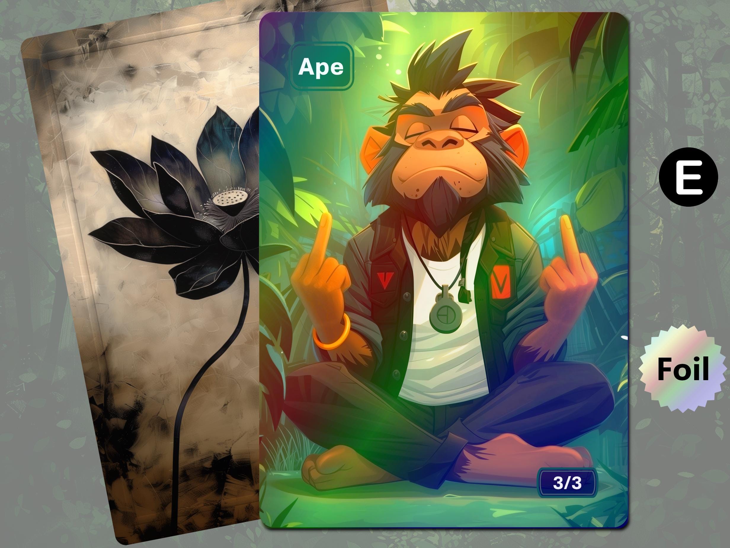 類人猿 ape token minagishi jun mtg Ape Token (3/3) by Yoshitoshi Tsukioka - Original Magic Art