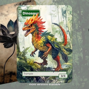 Dinosaur Token MTG (3/3 Trample, Green)