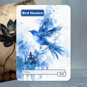 Segnalino Illusione Uccello MTG (Blu 1/1 Volante)