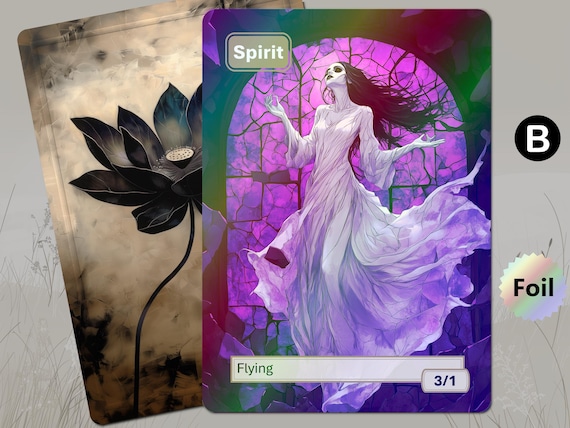 Spirit Token MTG (white 3/1 Flying) - Etsy