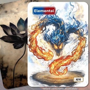 Elemental Token MTG (4/4 Blue-Red)