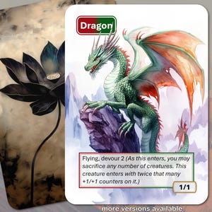 Jeton dragon MTG (1/1 en vol, à dévorer)