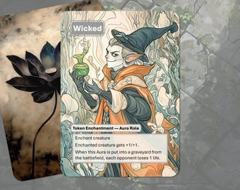 mtg wicked role cards Wicked Role // Cursed Role Token [Wilds of Eldraine Tokens] main image 0