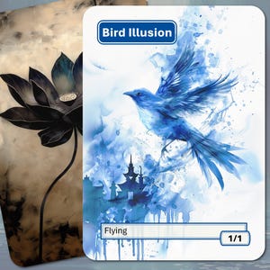 Illusione Uccello Segnalino MTG (Blu 1/1 Volante)