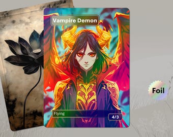 Vampire Demon Foil Token (4/3 Flying) MTG