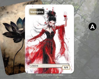 Vampire Token MTG (White-Black 1/1 Lifelink)