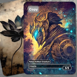 Copia segnalino 5/5 Creatura artefatto con rapidità MTG (da Saheeli, Radiant Creator)