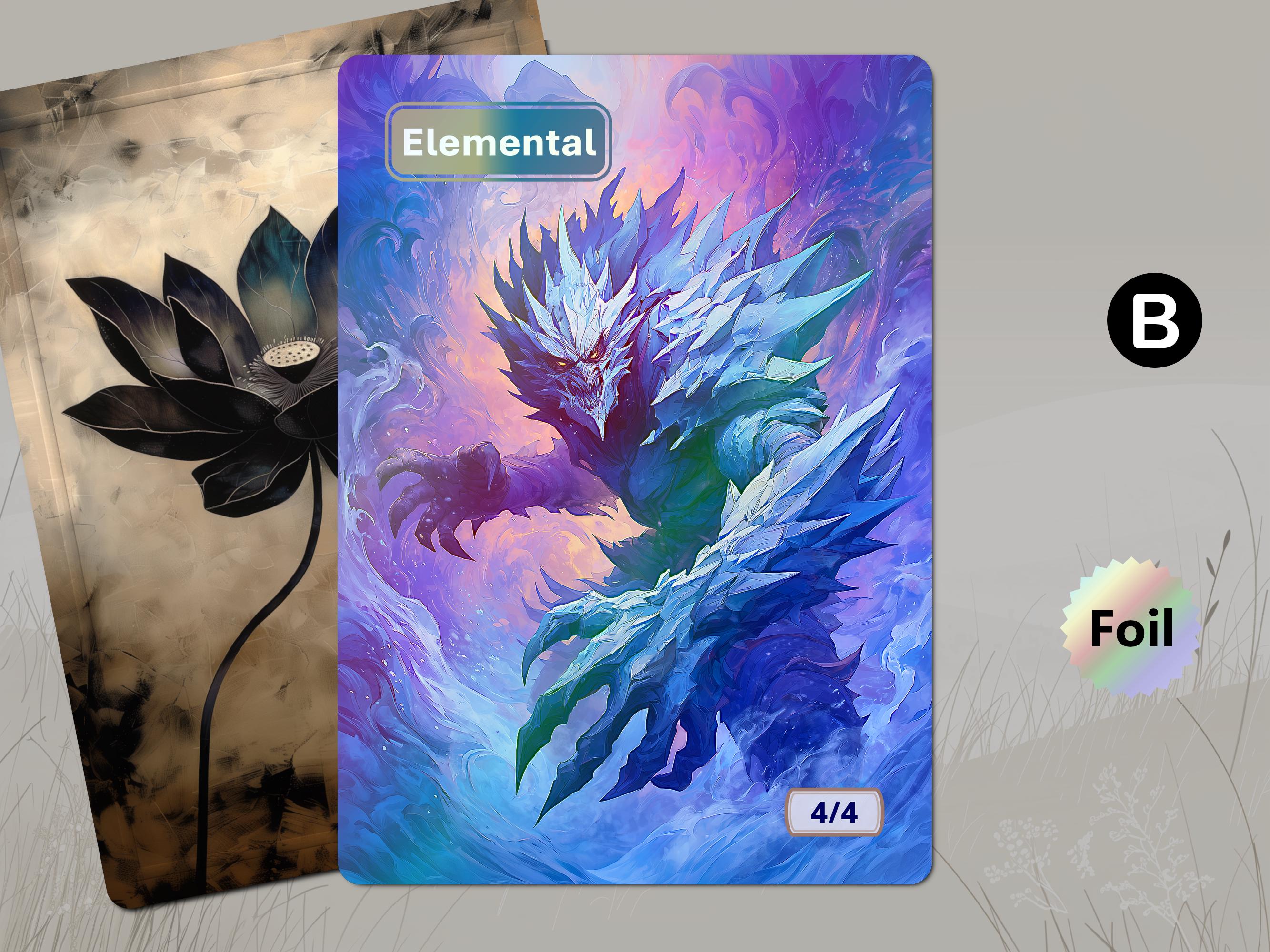 Elemental Token MTG (4/4 White-blue) - Etsy