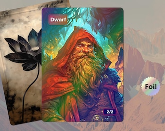 Foil Dwarf Token (2/2) MTG