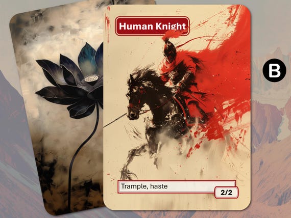 Human Knight Token MTG (red 2/2 Trample Haste) - Etsy Human Knight Token MTG (red 2/2 Trample Haste) - Etsy