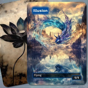 Ficha de ilusión (1/1 Volador, Azul) MTG