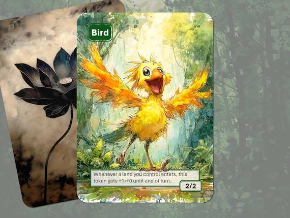 Bird Token MTG (green 2/2 Chocobo) - Etsy Bird Token MTG (green 2/2 Chocobo) - Etsy