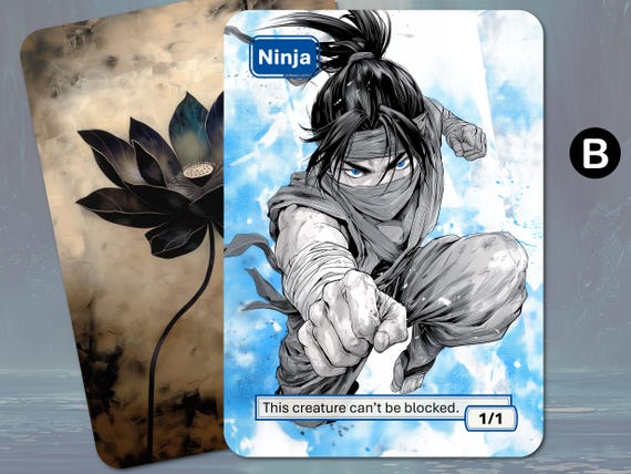 忍者トークン MTG 1/1 青のブロックされないクリーチャー。Kaito