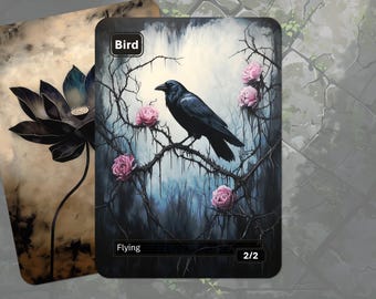 鳥トークン MTG (黒 2/2 飛行) - Etsy 日本