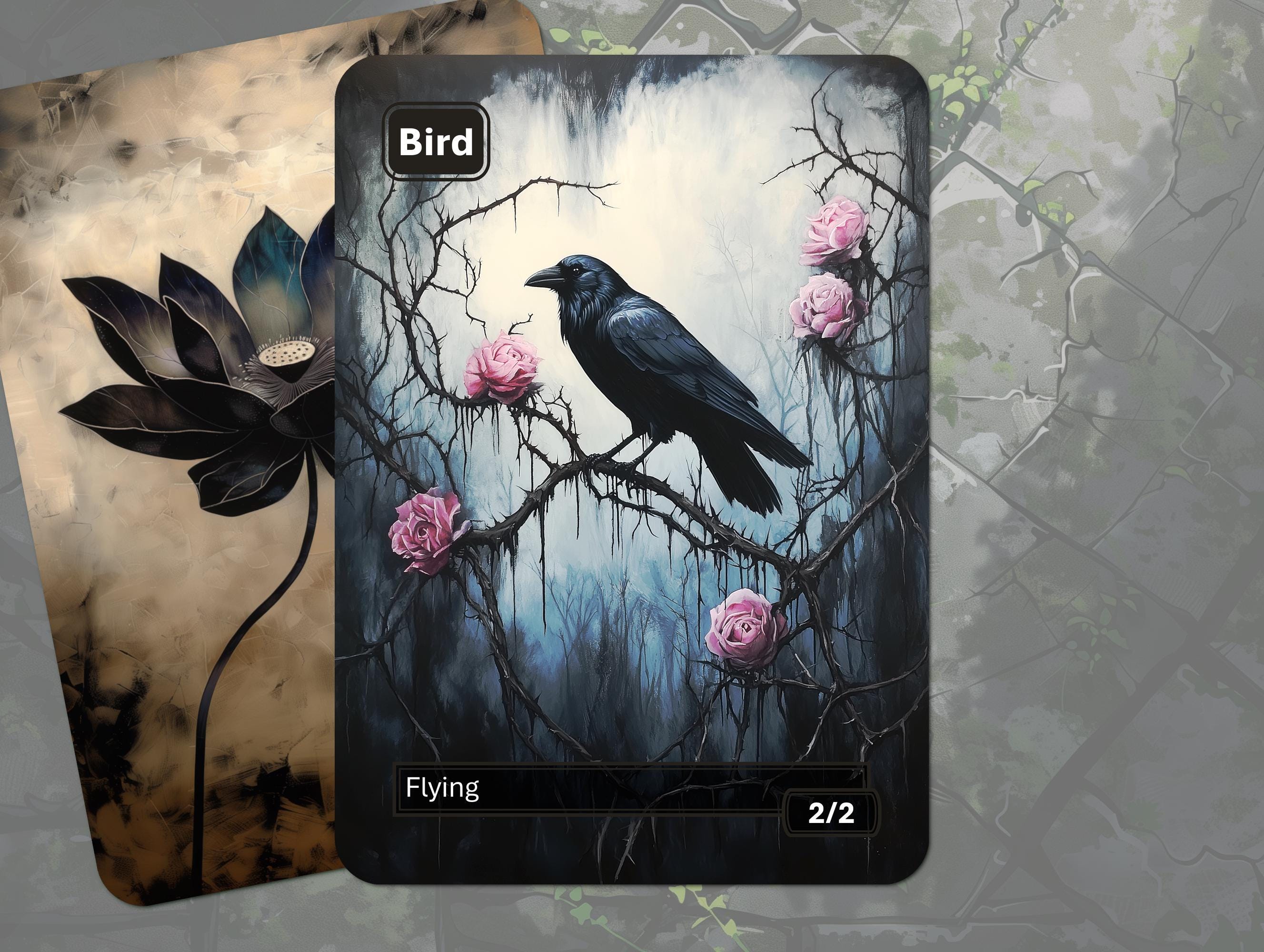 鳥トークン MTG (黒 2/2 飛行) - Etsy 日本