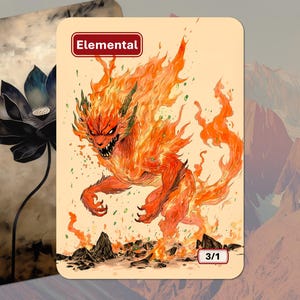 Elemental Token MTG (3/1 rood)