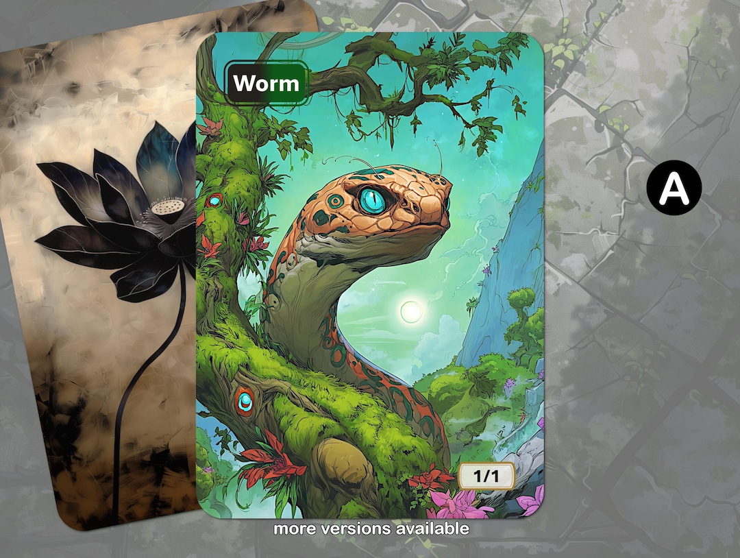 Worm Token MTG (black-green 1/1) - Etsy