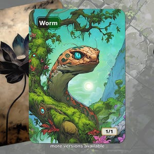 ワームトークン MTG (黒緑 1/1)