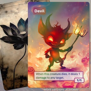 Ficha de diablo foil MTG (el 1/1 rojo hace ping cuando muere)