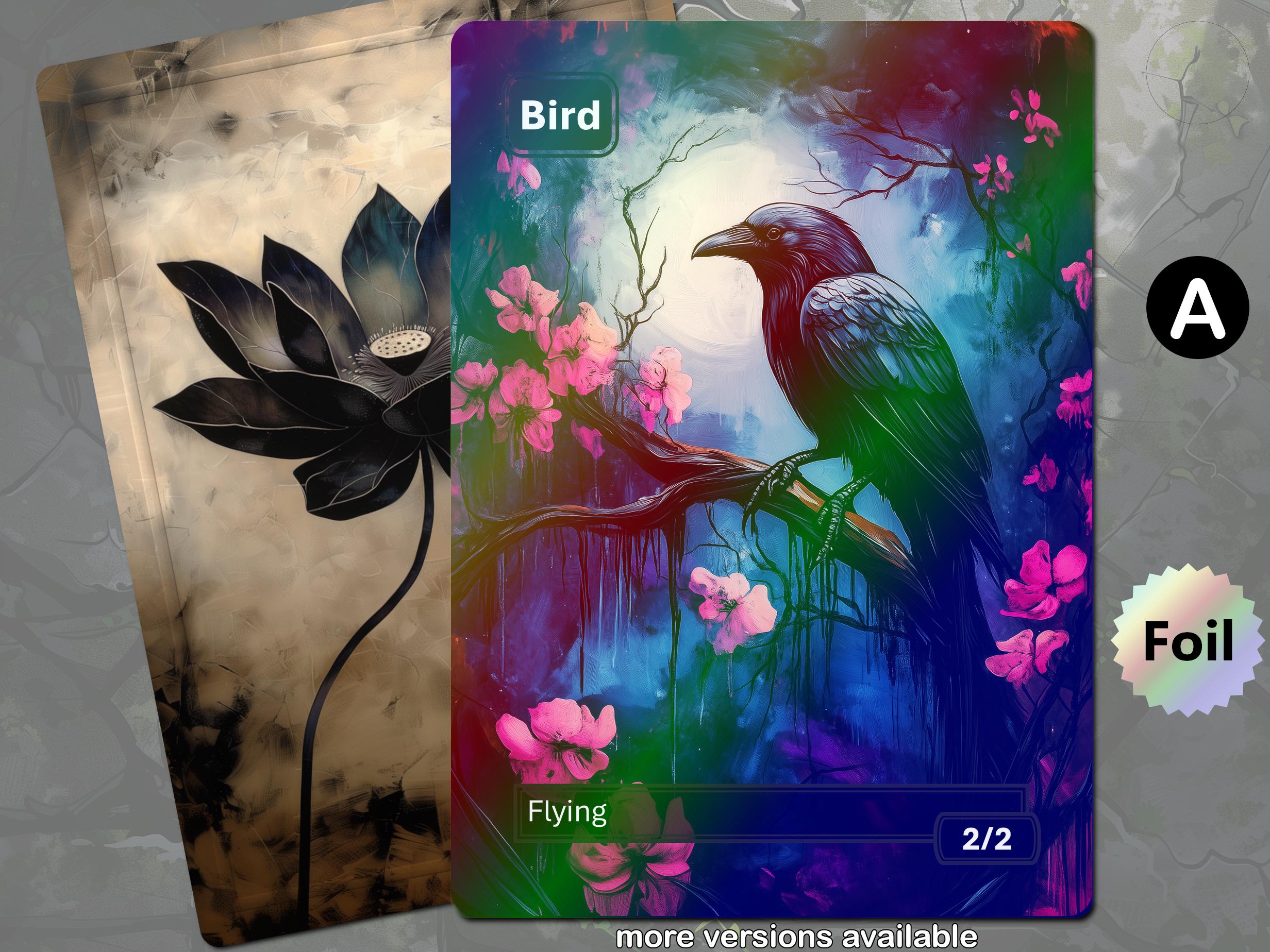 Foil Bird Token (Black 2/2 Flying) MTG