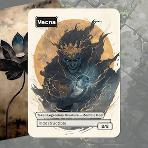 Vecna Token MTG (8/8 Legendary Indestructible Zombie God)