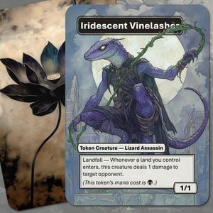 Lizard Assassin Iridescent Vinelasher Offspring Token MTG (1/1 Lizard Assassin) - Etsy