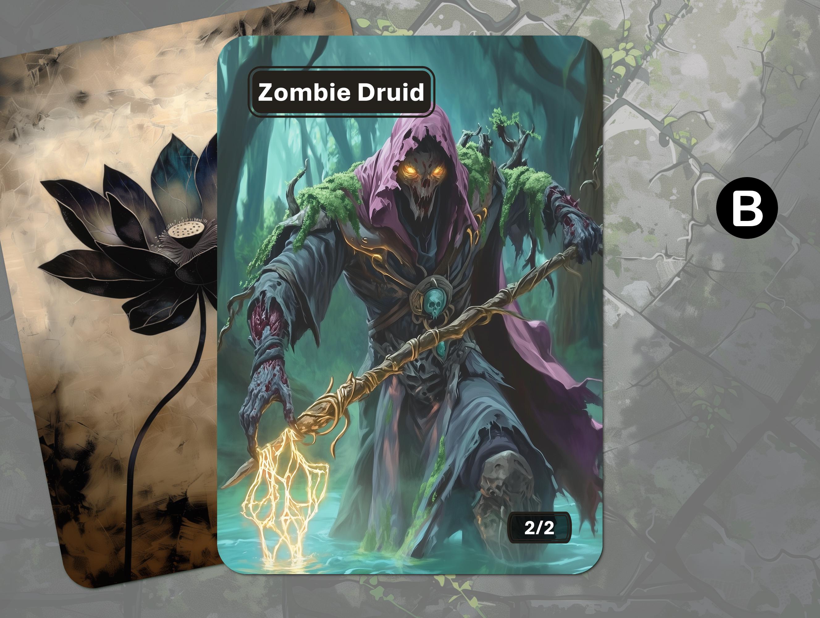 Zombie Druid Token MTG 2/2 - Etsy
