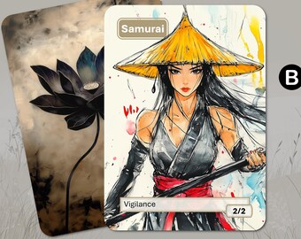 Samurai Token MTG (double Strike or Vigilance) - Etsy