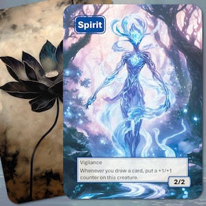 Spirit Token MTG (Blue 2/2 Vigilance)