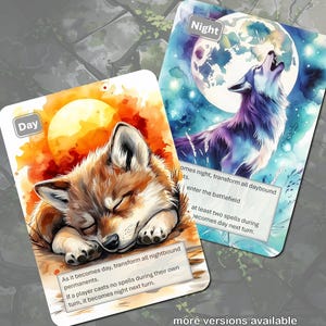 Tarjeta MTG con fichas de día y noche