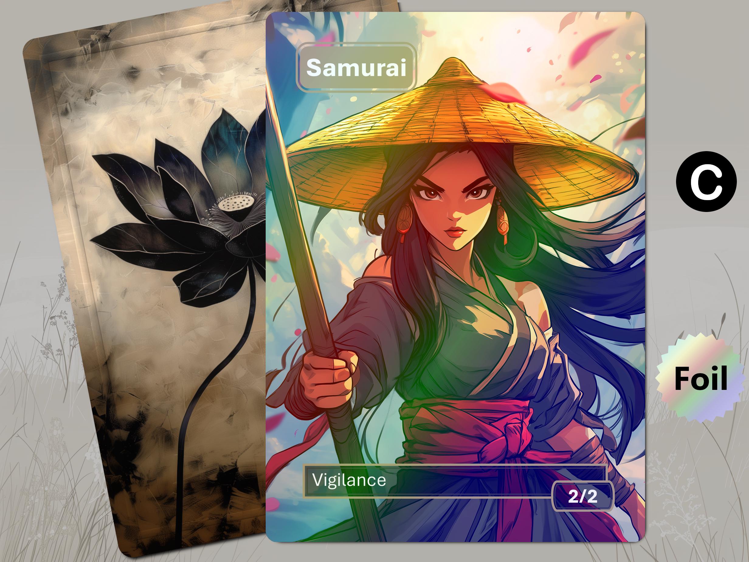 サムライトークン 神を討つ! Double Strike/Vigilance Samurai Token MTG (double Strike or Vigilance) - Etsy