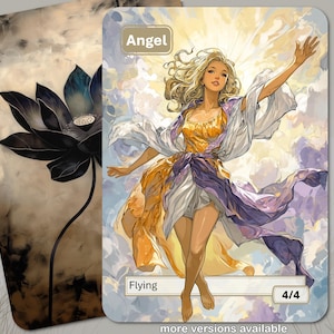 Ficha de ángel MTG (4/4 Volador)