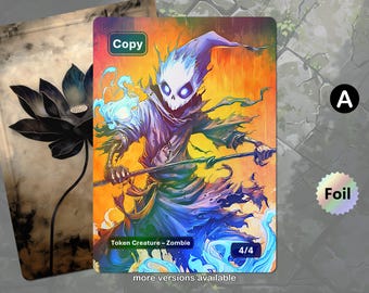 Foil Zombie Copy (4/4 for use with The Scarab God or Hashaton, Scarab's Fist) MTG Token