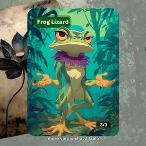 Frog Lizard Token MTG (3/3 Green)