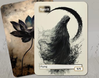 Spirit Token MTG (white-black 1/1 Flying) - Etsy