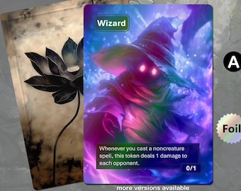 Foil Wizard Token (Black 0/1) MTG