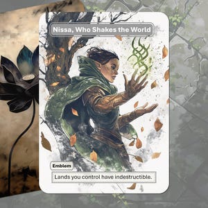 Nissa, która wstrząsa światem – emblemat MTG Token