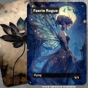 Ficha de pícaro hada MTG (volador negro 1/1)