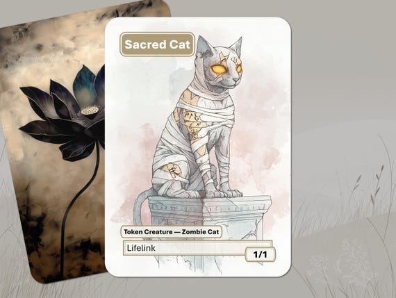 聖なる猫トークン MTG (1/1 ライフリンク、不朽のゾンビ) - Etsy 日本