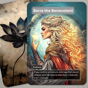 Ficha MTG de Serra, el emblema benévolo