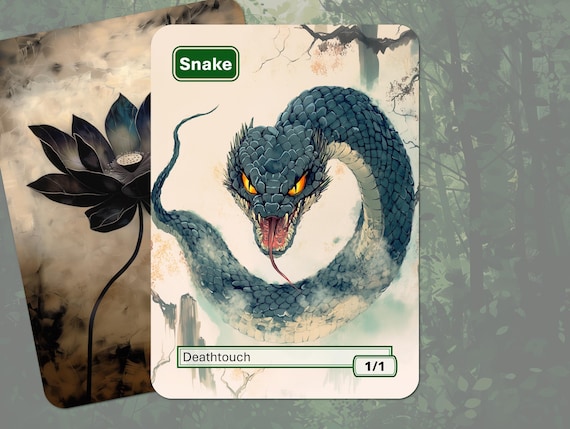 Snake Token MTG (1/1 Deathtouch Green) - Etsy Canada Snake Token MTG (1/1 Deathtouch Green) - Etsy Canada